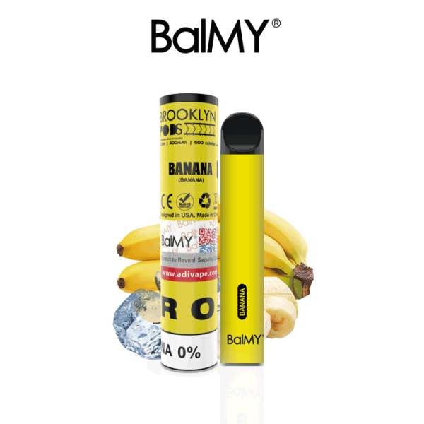 Pod/Vaper desechable BalMY Brooklyn ZERO nicotina – Banana