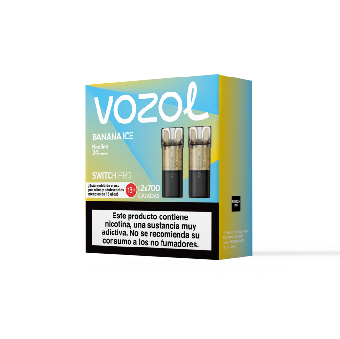 Cápsulas precargadas VOZOL Switch PRO 20mg/ml nicotina (2 uds) – Banana Helada Pack