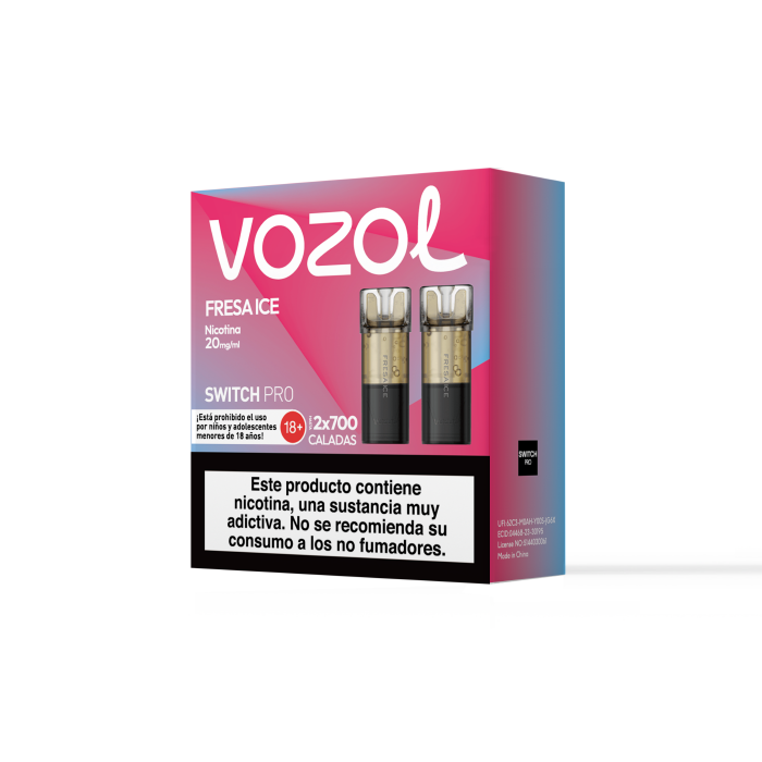 Cápsulas precargadas VOZOL Switch PRO 20mg/ml nicotina (2 uds) – Fresa Helada Pack