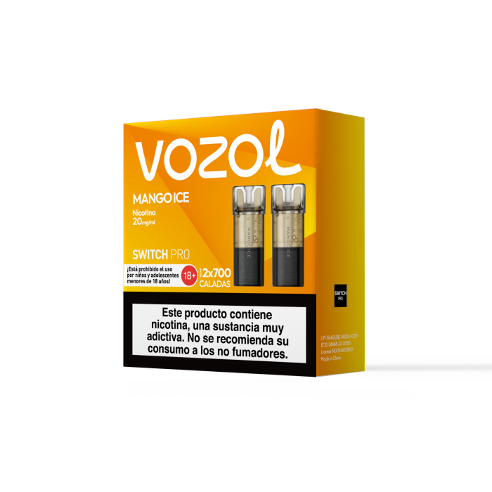 Cápsulas precargadas VOZOL Switch PRO 20mg/ml nicotina (2 uds) – Mango Helado Pack