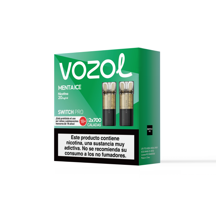 Cápsulas precargadas VOZOL Switch PRO 20mg/ml nicotina (2 uds) – Menta Helada Pack
