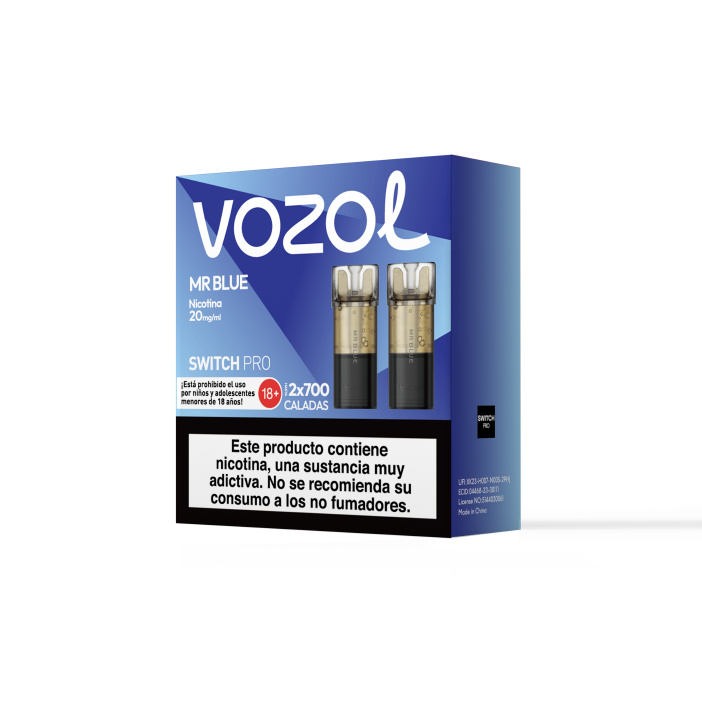 Cápsulas precargadas VOZOL Switch PRO 20mg/ml nicotina (2 uds) – Mr Blue Pack