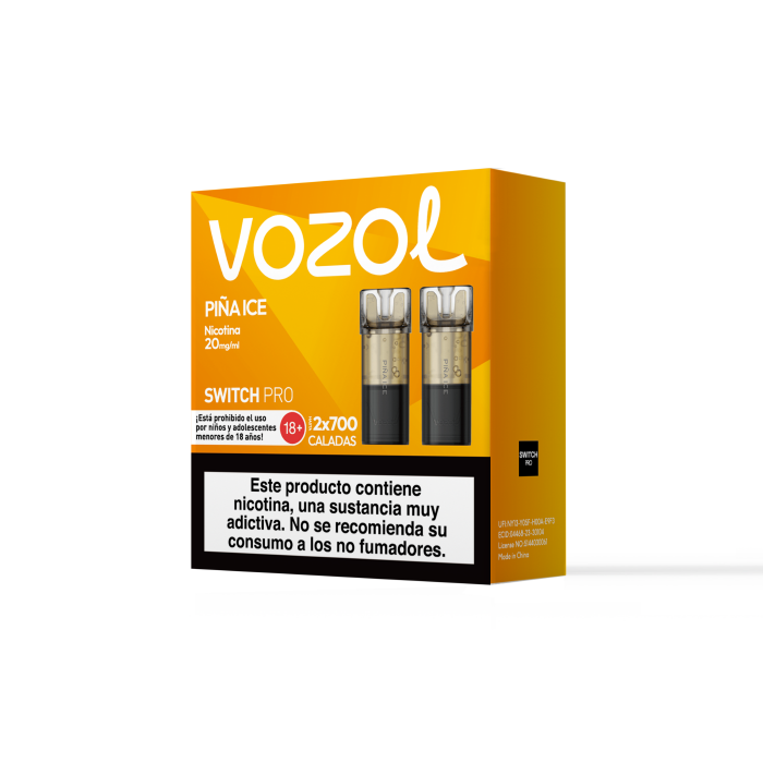Cápsulas precargadas VOZOL Switch PRO 20mg/ml nicotina (2 uds) – Piña Helada Pack
