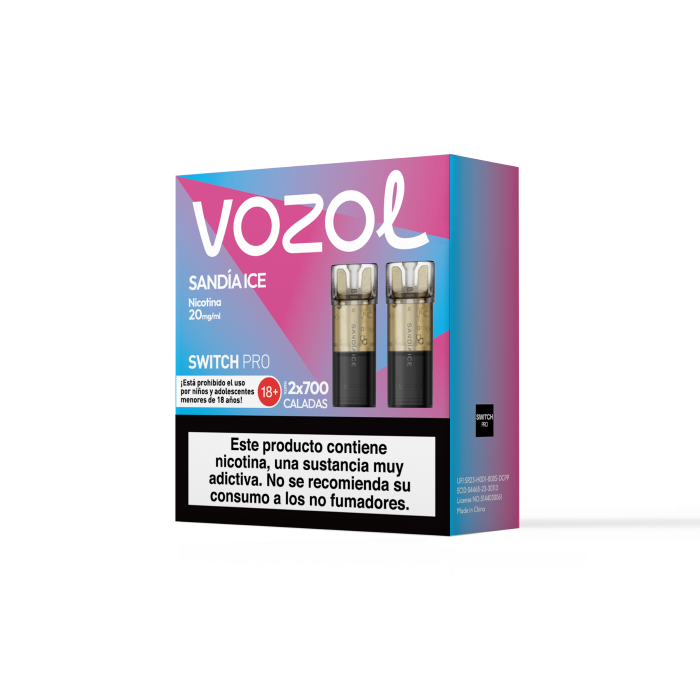 Cápsulas precargadas VOZOL Switch PRO 20mg/ml nicotina (2 uds) – Sandía Helada Pack