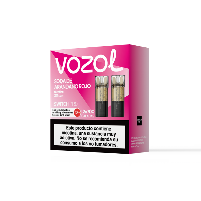 Cápsulas precargadas VOZOL Switch PRO 20mg/ml nicotina (2 uds) – Soda de Arándano Rojo Pack