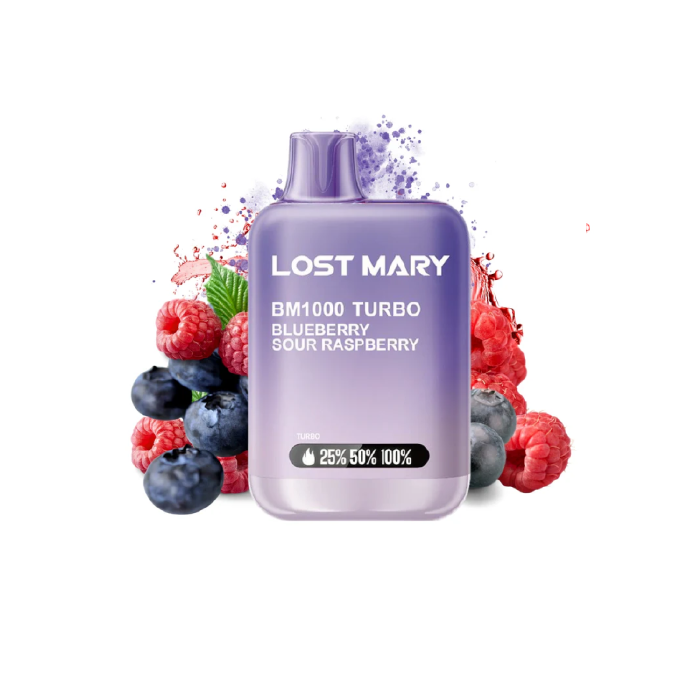 Vaper desechable Lost Mary BM 1000 puffs TURBO 20mg/ml nicotina – Arándano y Frambuesa
