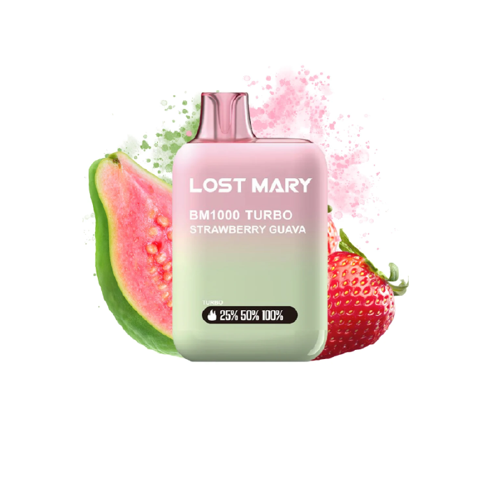Vaper desechable Lost Mary BM 1000 puffs TURBO 20mg/ml nicotina – Fresa y Guayaba