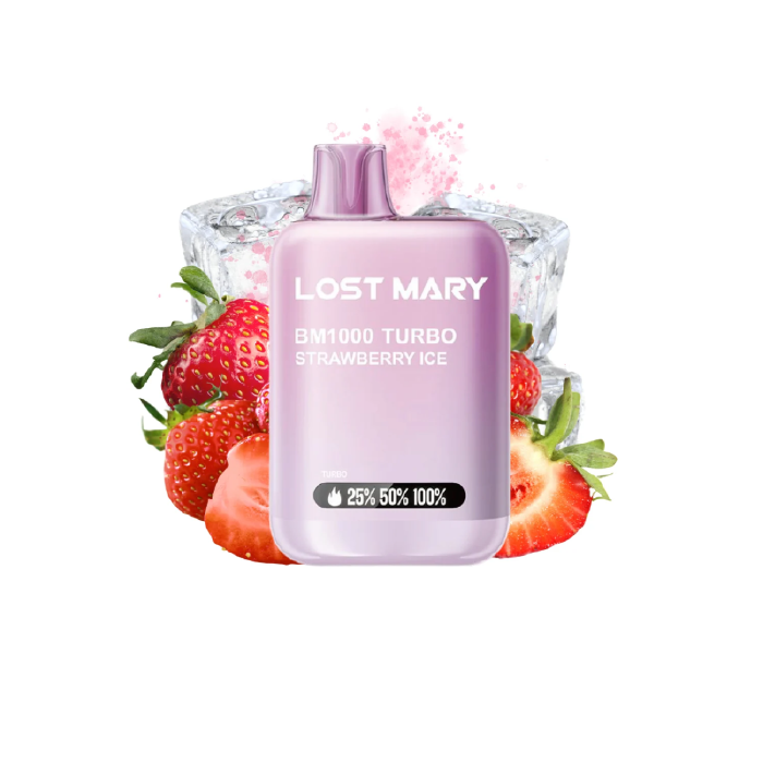 Vaper desechable Lost Mary BM 1000 puffs TURBO 20mg/ml nicotina – Fresa Ice