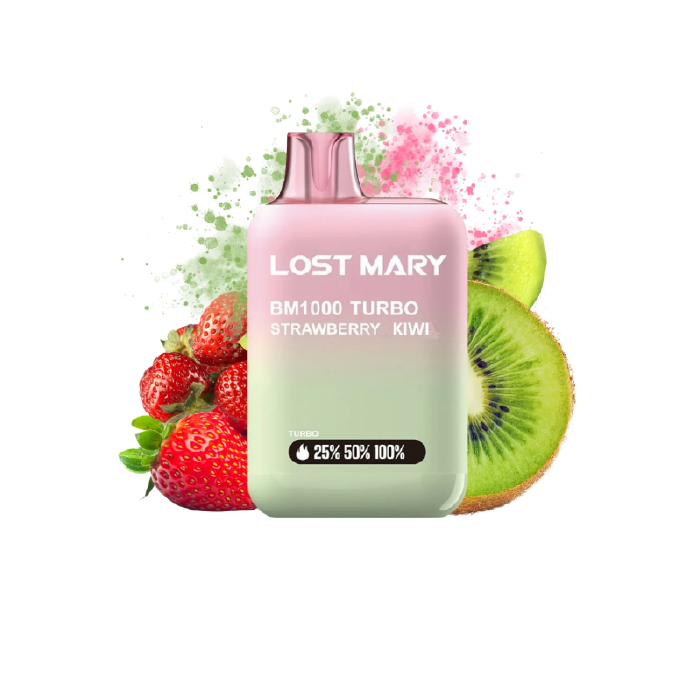 Vaper desechable Lost Mary BM 1000 puffs TURBO 20mg/ml nicotina – Fresa Kiwi