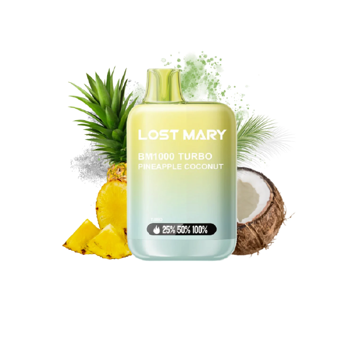 Vaper desechable Lost Mary BM 1000 puffs TURBO 20mg/ml nicotina – Piña Coco