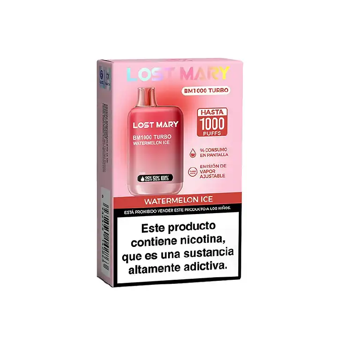 Vaper desechable Lost Mary BM 1000 puffs TURBO 20mg/ml nicotina – Sandía Ice pack