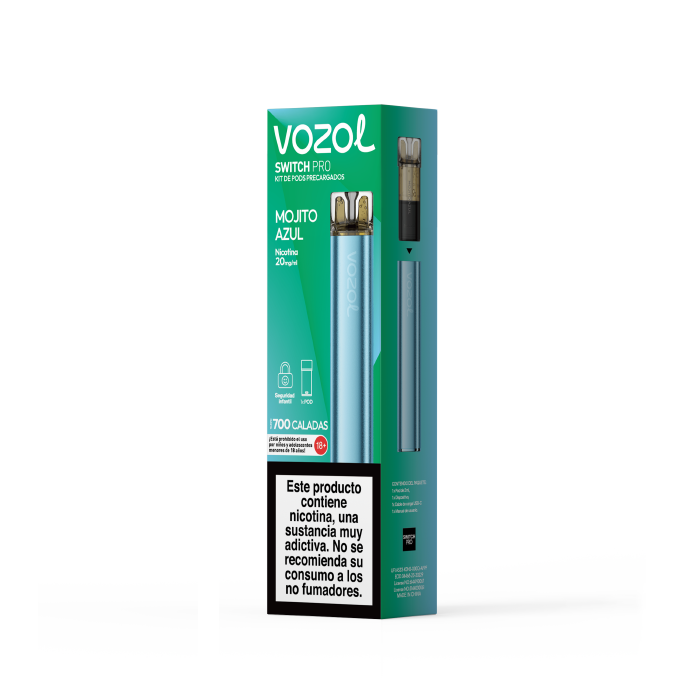 Pod recargable de cápsula VOZOL Switch PRO Kit Starter 20mg/ml nicotina – Blue Mojito Pack