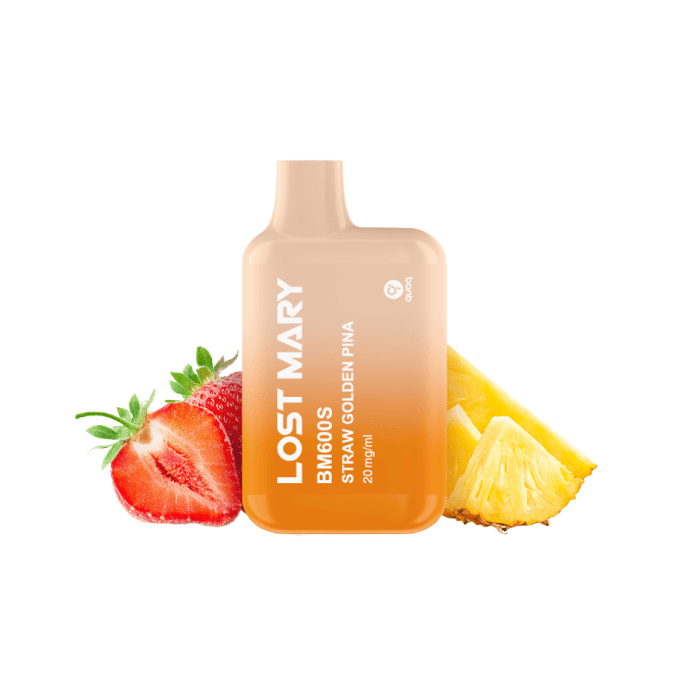 Vaper desechable Lost Mary BM 600 puffs 20mg/ml nicotina – Straw Golden Pina