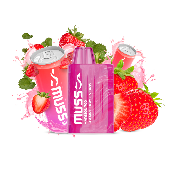Vaper desechable MUSS Marmol 700 con nicotina 20mg/ml – Fresa Energy