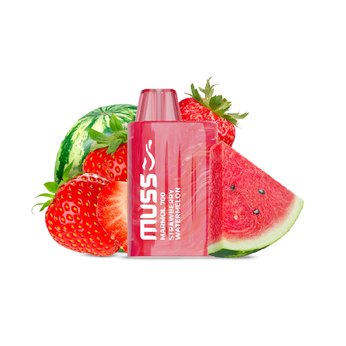 Vaper desechable MUSS Marmol 700 con nicotina 20mg/ml – Fresa y Sandía