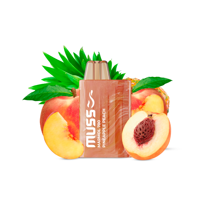 Vaper desechable MUSS Marmol 700 con nicotina 20mg/ml – Piña y Melocotón