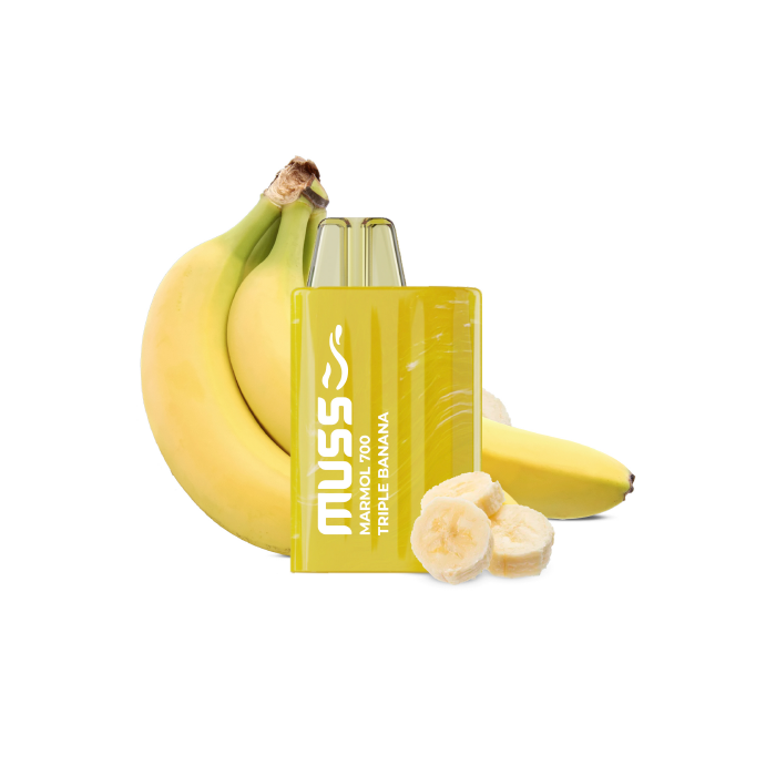 Vaper desechable MUSS Marmol 700 con nicotina 20mg/ml – Triple Banana