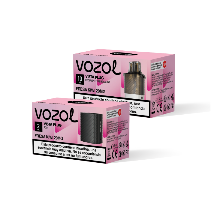 VOZOL Vista Plug pack recarga cápsula pod (2ml) + recipiente (10ml) 20mg/ml nicotina – Fresa Kiwi