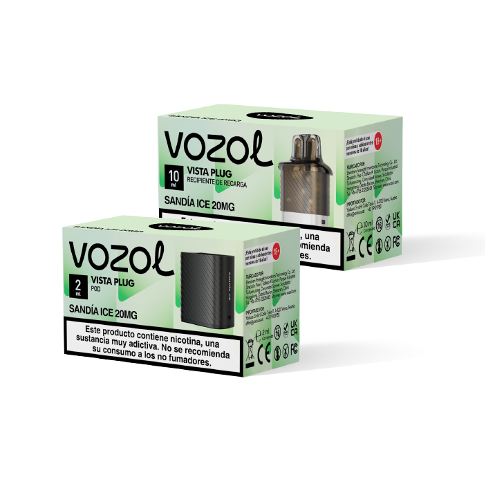 VOZOL Vista Plug pack recarga cápsula pod (2ml) + recipiente (10ml) 20mg/ml nicotina – Sandía Ice