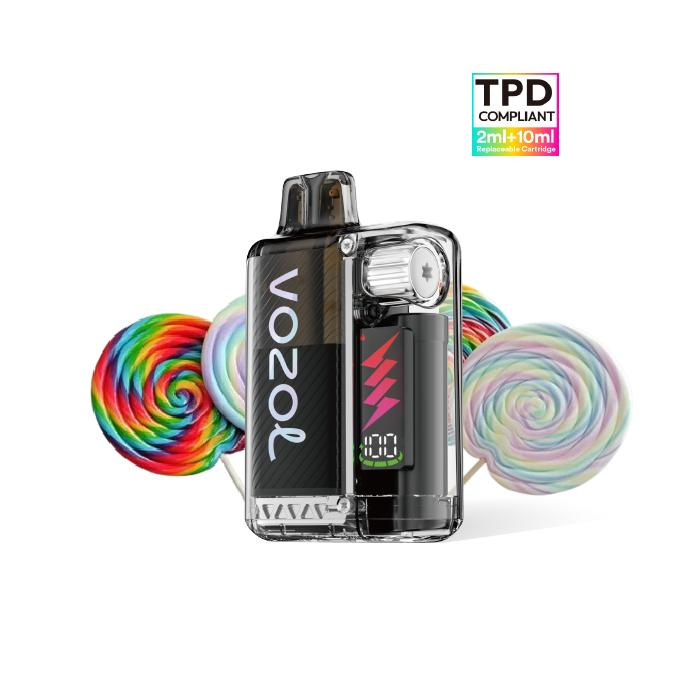 VOZOL Vista Plug Kit Starter 10.000 puffs (2ml + 10ml) precargado 20mg/ml nicotina – Caramelo Arcoíris