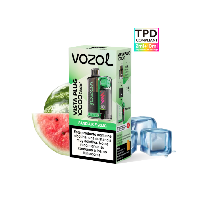 VOZOL Vista Plug Kit Starter 10.000 puffs (2ml + 10ml) precargado 20mg/ml nicotina – VZBull Pack