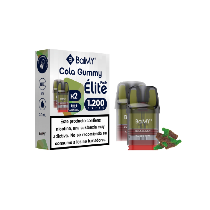 BalMY ÉLITE cápsulas precargadas (2 uds.) 20 mg/ml nicotina 1.200 puffs – Cola Gummy