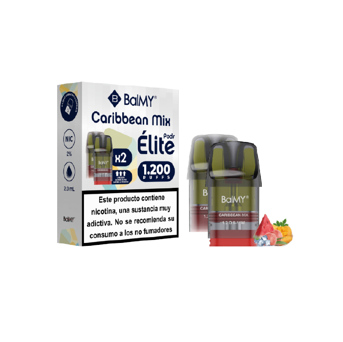 BalMY ÉLITE cápsulas precargadas (2 uds.) 20 mg/ml nicotina 1.200 puffs – Caribbean Mix