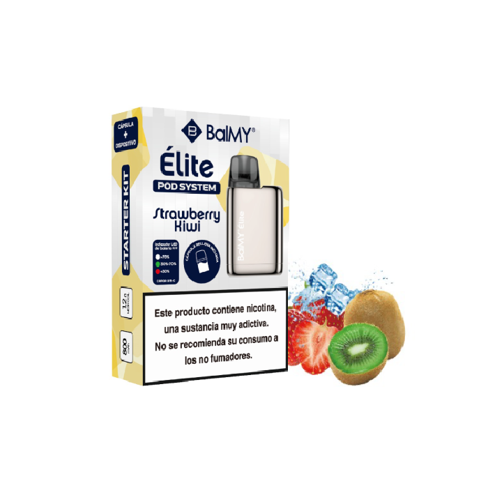 Pod recargable de cápsula BalMY Élite Kit Starter 20mg/ml nicotina – Fresa Kiwi