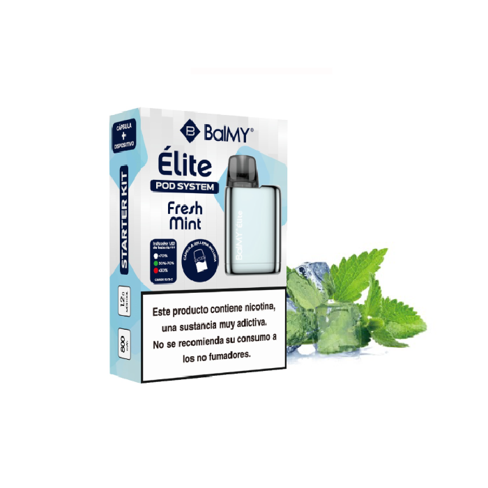Pod recargable de cápsula BalMY Élite Kit Starter 20mg/ml nicotina – Menta Fresca