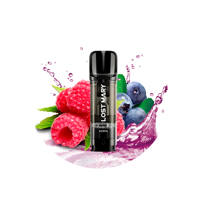Cápsula rellena Lost Mary Tappo Air 600 puffs 20mg/ml nicotina – 1 ud – Arándano y Frambuesa agria