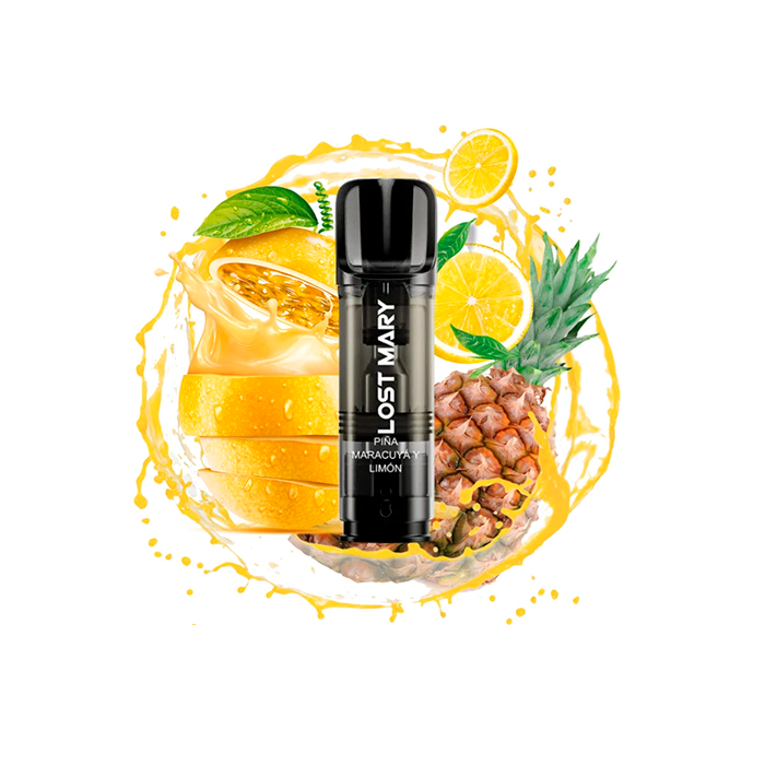 Cápsula rellena Lost Mary Tappo Air 600 puffs 20mg/ml nicotina – 1 ud – Piña, Maracuyá y Limón