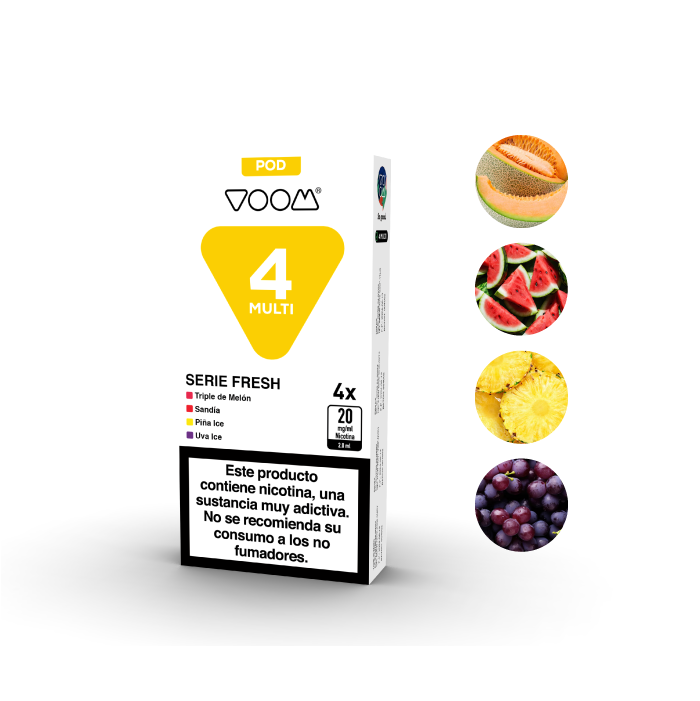 Cápsulas precargadas VOOM MULTI POD 600 puffs 20mg/ml nicotina – 4 uds – Serie Fresh