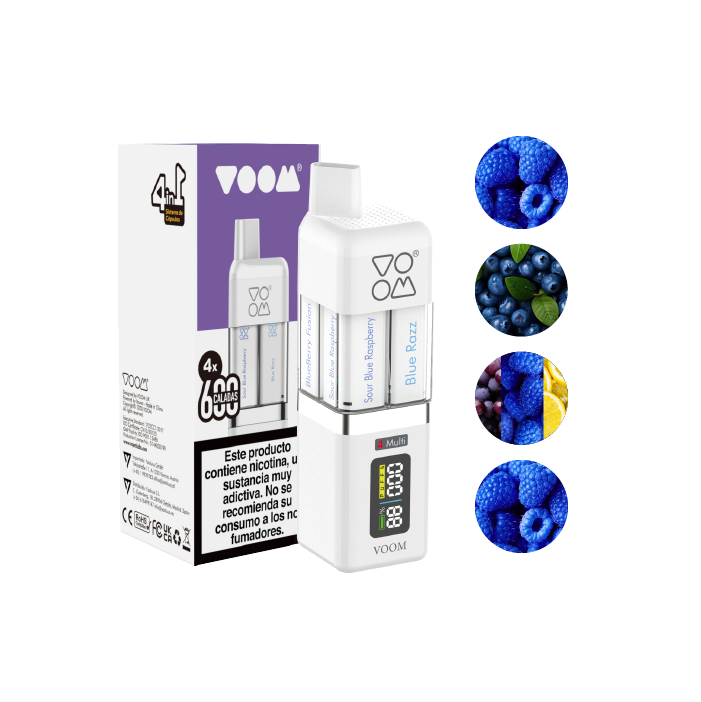 Multi pod VOOM 2400 puffs 4 sabores en 1 con 20 mg/ml nicotina Starter Kit – Berry Serie
