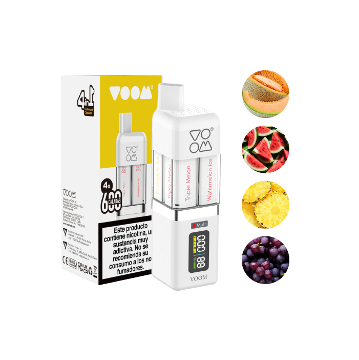 Multi pod VOOM 2400 puffs 4 sabores en 1 con 20 mg/ml nicotina Starter Kit – Fresh Serie