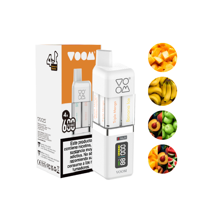 Multi pod VOOM 2400 puffs 4 sabores en 1 con 20 mg/ml nicotina Starter Kit – Fruits Serie