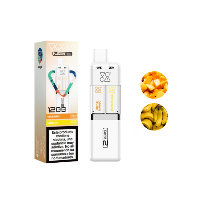 Multi pod VOOM 1200 puffs 2 sabores en 1 con 20 mg/ml nicotina Starter Kit – Fruits Serie
