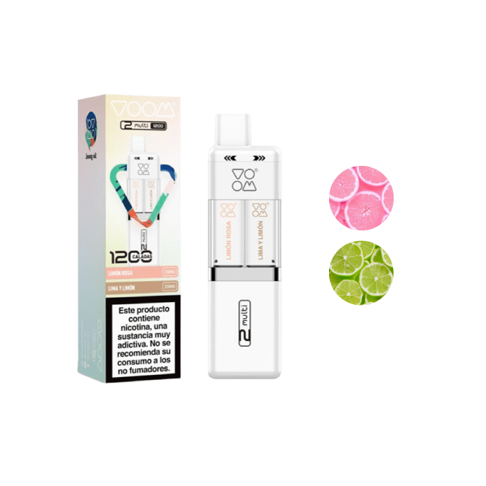 Multi pod VOOM 1200 puffs 2 sabores en 1 con 20 mg/ml nicotina Starter Kit – Lemon Serie
