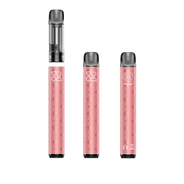 Pod Mi VOOM Recargable + Cápsula POD MESH 600 puffs con 20 mg/ml nicotina Kit Starter – Limonada Rosa