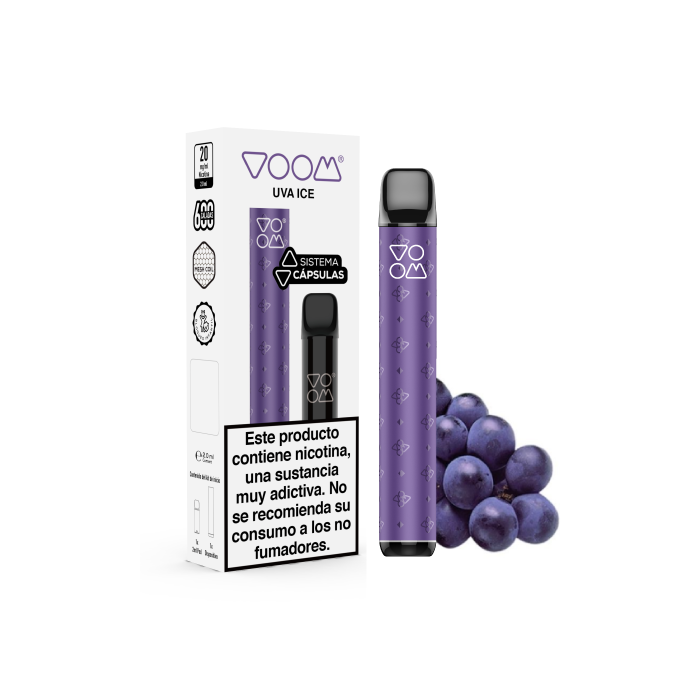 Pod Mi VOOM Recargable + Cápsula POD MESH 600 puffs con 20 mg/ml nicotina Kit Starter – Uva Ice