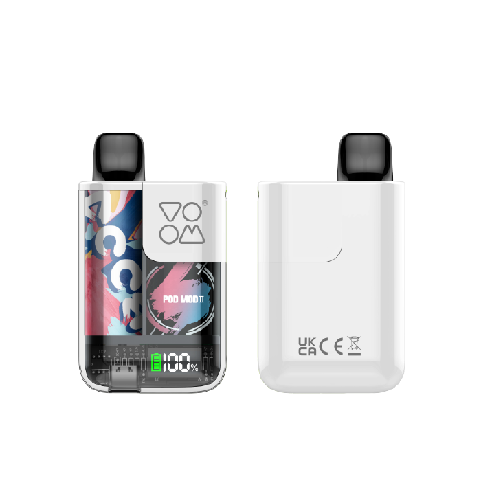 Pod Mod II VOOM + 5 cápsulas dif. sabor x 600 (3.000 puffs) y 20 mg/ml nicotina – Tabaco Serie