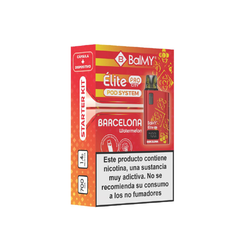 Pod recargable de cápsula BalMY Élite PRO Kit Starter 20mg/ml nicotina – Sandía Barcelona