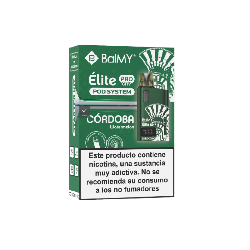 Pod recargable de cápsula BalMY Élite PRO Kit Starter 20mg/ml nicotina – Sandía Córdoba