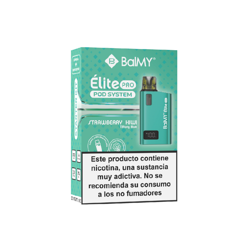 Pod recargable de cápsula BalMY Élite PRO Kit Starter 20mg/ml nicotina – Fresa Kiwi