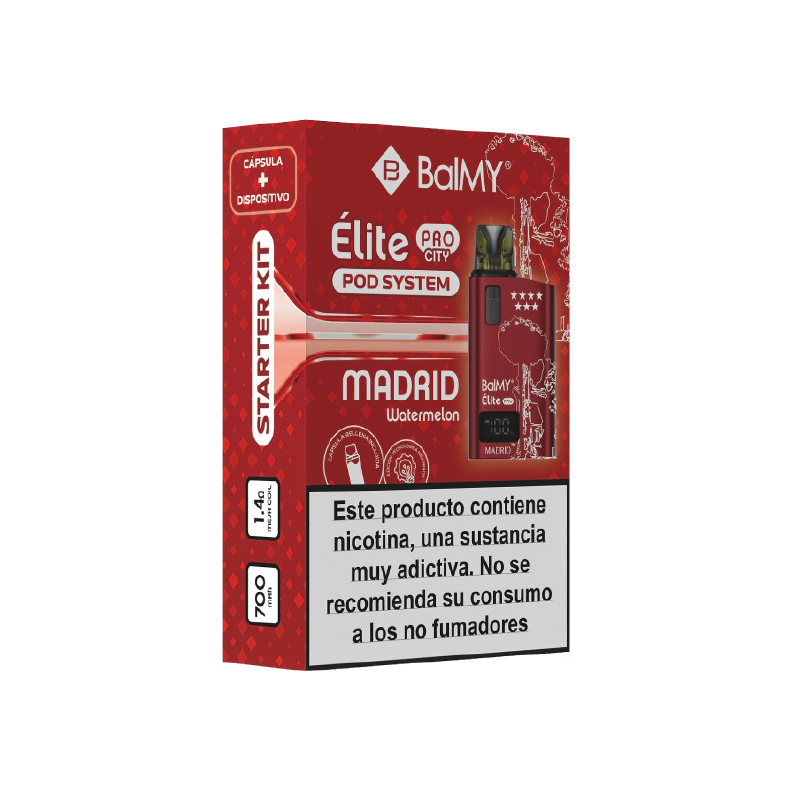 Pod recargable de cápsula BalMY Élite PRO Kit Starter 20mg/ml nicotina – Sandía Madrid