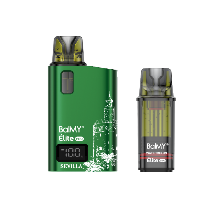 Pod recargable de cápsula BalMY Élite PRO Kit Starter 20mg/ml nicotina – Sandía Sevilla Verde