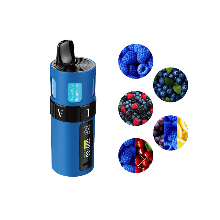 Multi pod VOOM 3000 puffs 5 sabores en 1 con 20 mg/ml nicotina Starter Kit – Berry Serie