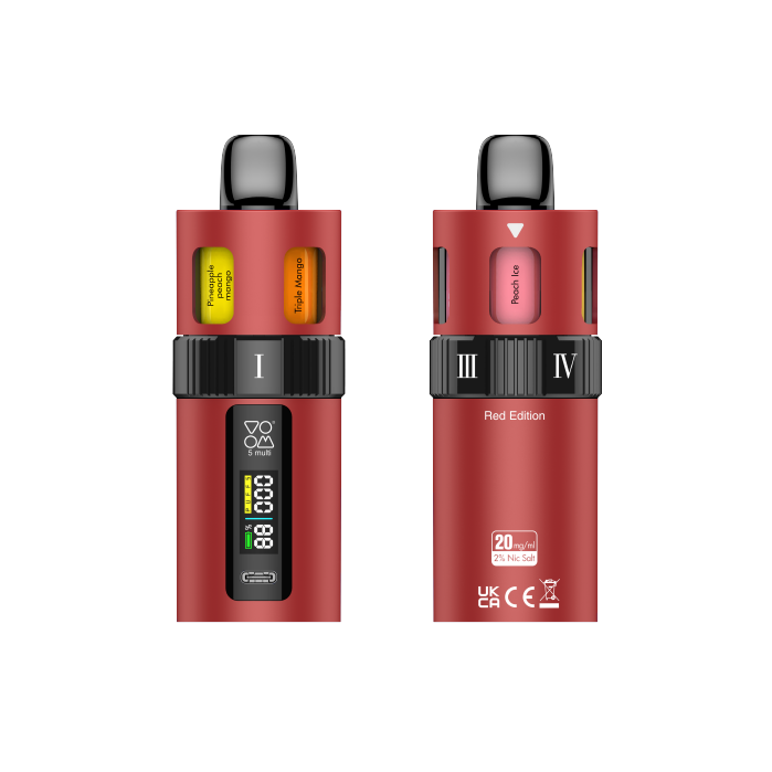 Multi pod VOOM 3000 puffs 5 sabores en 1 con 20 mg/ml nicotina Starter Kit